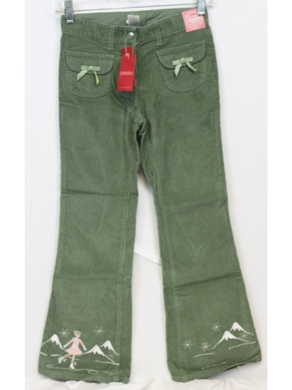 2009 Gymboree Snow Princess Jeans sz 9 Corduroy Embroidered Mountain Peak Snowfl